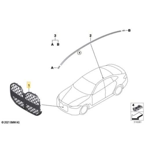 OEM BMW G26 i4 Shadowline Front Grille LCI