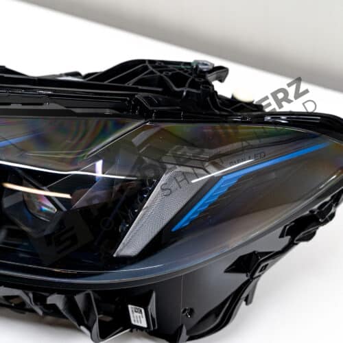 Close up of OEM BMW G82 M4 LCI LED Headlights RHD 63115B35F59