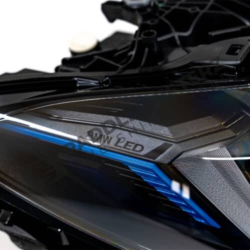 Close up of OEM BMW G82 M4 LCI LED Headlights RHD 63115B35F60