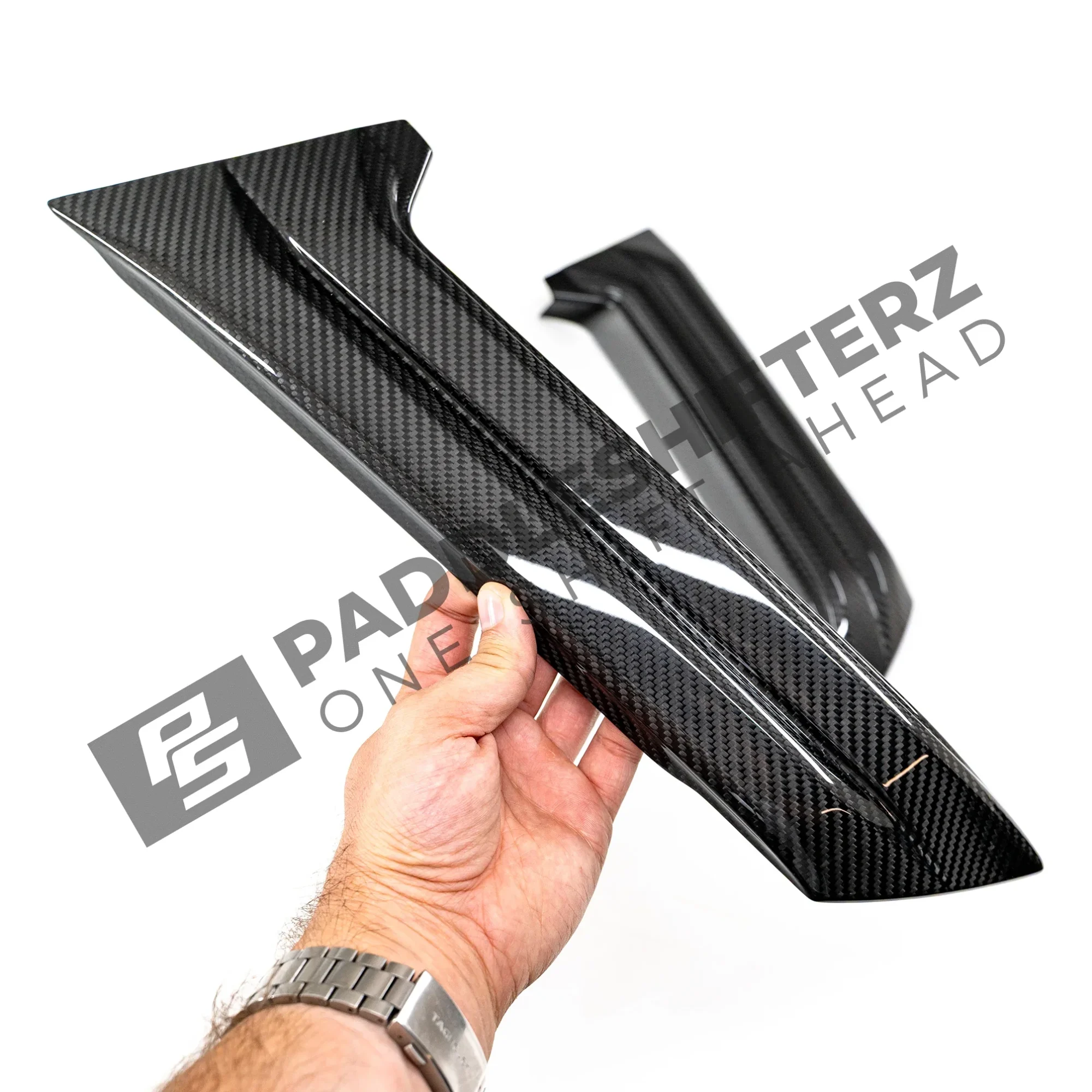 Holding in hand OEM BMW Carbon fiber rear fins for G99 M5 51125A852A0 51125A85299