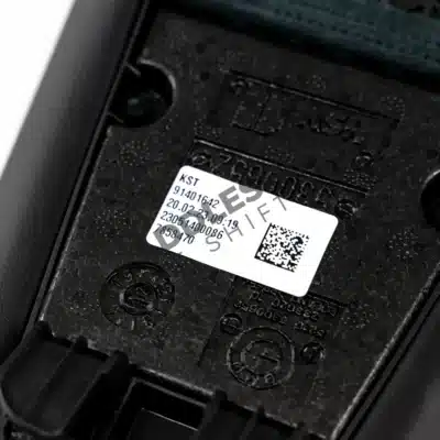 Close up of the labels on OEM BMW 50 Year M Edition Headrest - 52107858470