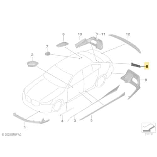 OEM BMW Carbon fiber rear fins for G99 M5 51125A85299 51125A852A0
