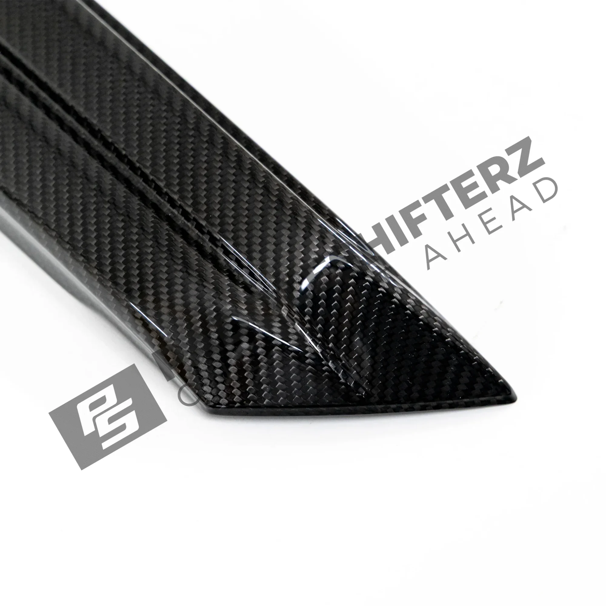 Close up on OEM BMW Carbon fiber rear fins for G99 M5 51125A85299 Left