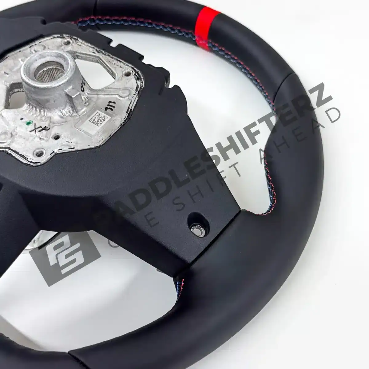 Rear side view of OEM BMW M Flat bottom leather steering wheel (Manual) – 32305A8A902