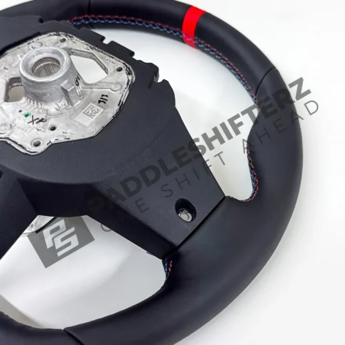 Rear side view of OEM BMW M Flat bottom leather steering wheel (Manual) – 32305A8A902