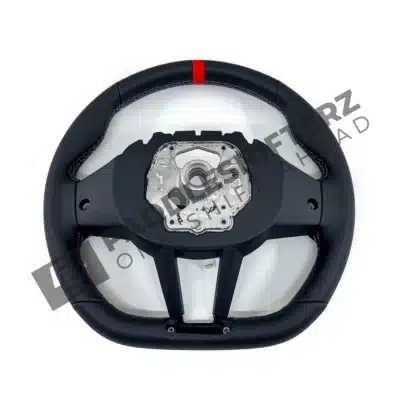 Rear view of OEM BMW M Flat bottom leather steering wheel (Manual) – 32305A8A902