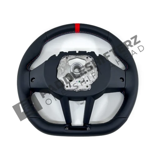 Rear view of OEM BMW M Flat bottom leather steering wheel (Manual) – 32305A8A902