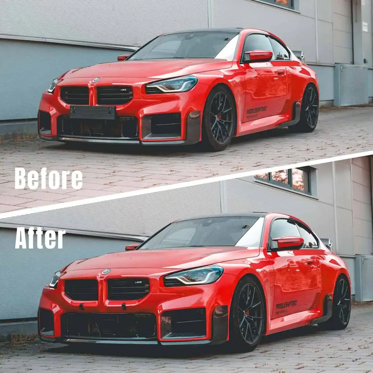 PaddleShifterz magnetic license plate holder before and after image