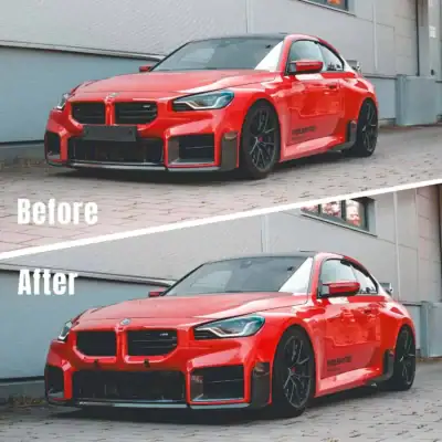 PaddleShifterz magnetic license plate holder before and after image
