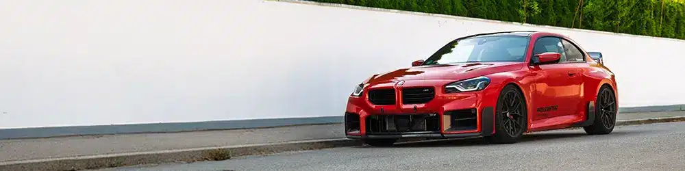 PaddleShifterz BMW G87 M2 in toronto red with carbon parts