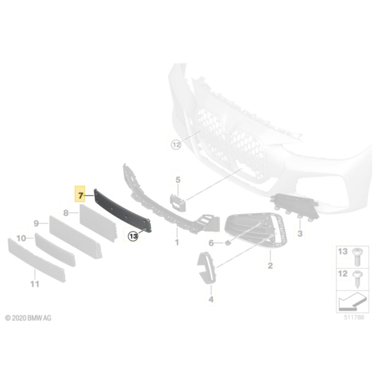 OEM BMW G22/G23 LCI EU Kennzeichenhalter - 51137887367