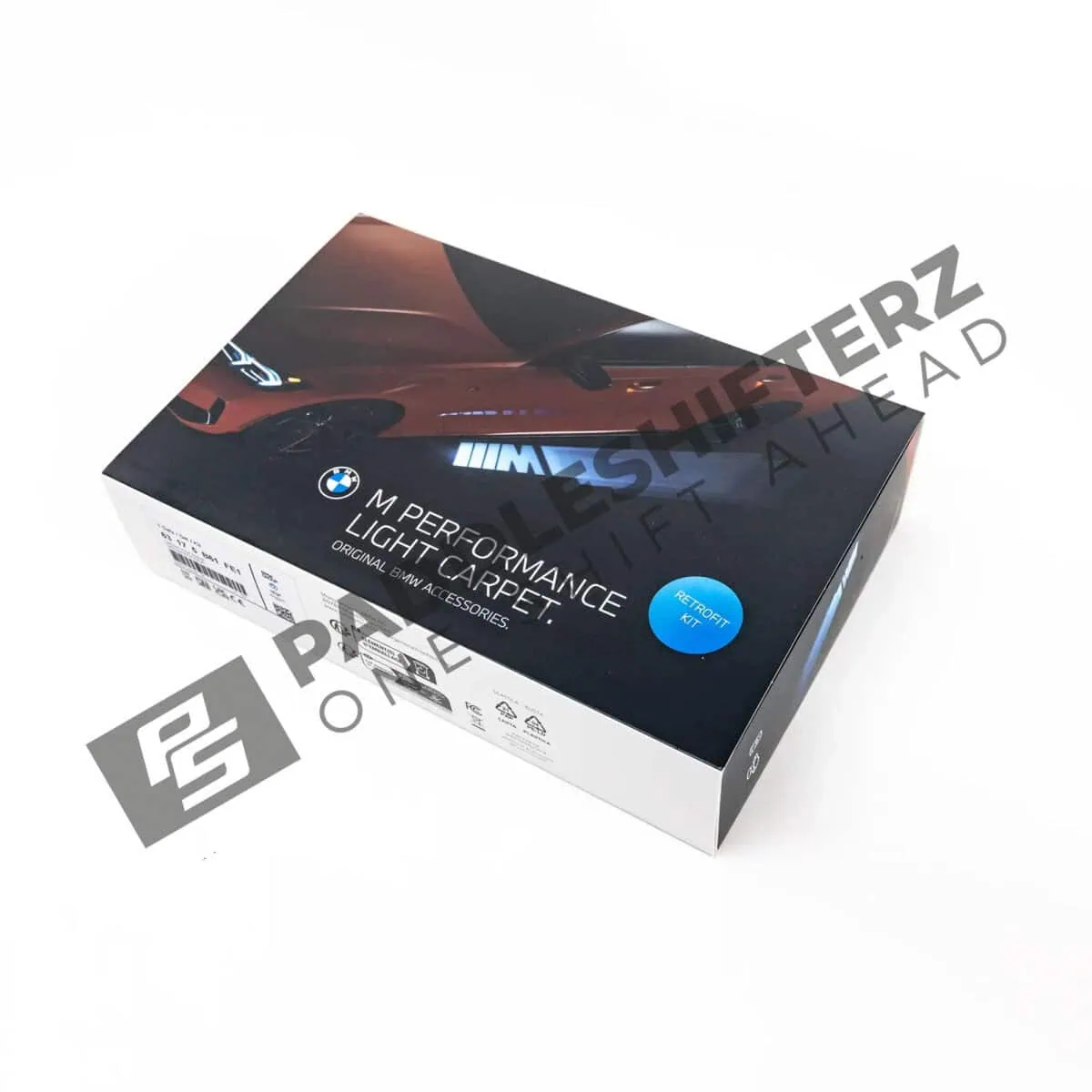 OEM BMW M Performance Light Carpet retrofit kit 63175B61FE1 box side