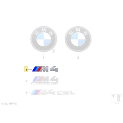 PaddleShifterz OEM BMW G82, G83 M4 Chrome Trunk Badge 51148084164