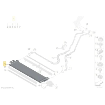 OEM BMW S58 Engine oil cooler - 17215A4DF50
