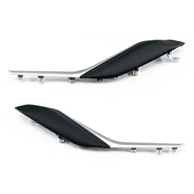 OEM BMW Black Leather Knee pads with grey stitching G8X 51169502525 51169502519