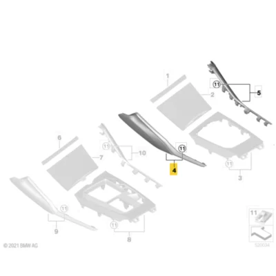 OEM BMW Black Leather Knee pads with grey stitching G8X