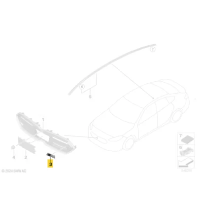 OEM BMW Front grille M Badge for BMW F70 - 51135B337D0