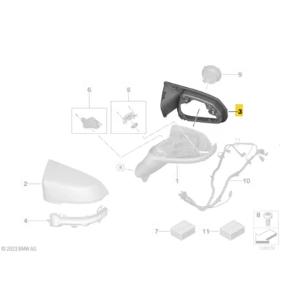 OEM BMW U11 X1 M35iX M Style Mirror Cap retaining rings