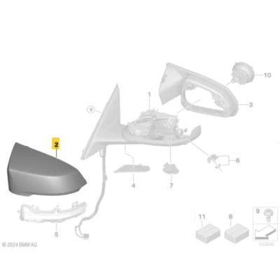 OEM BMW Primed mirror caps F70, F74