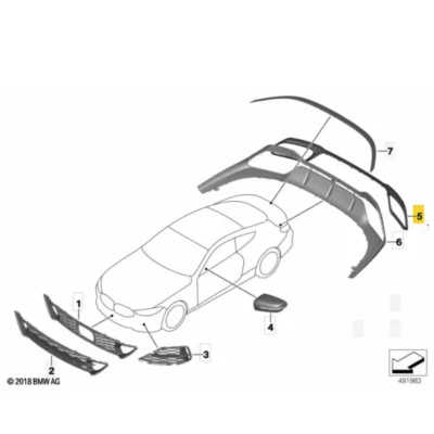 OEM BMW M Performance Carbon Rear bumper cover 51128074817