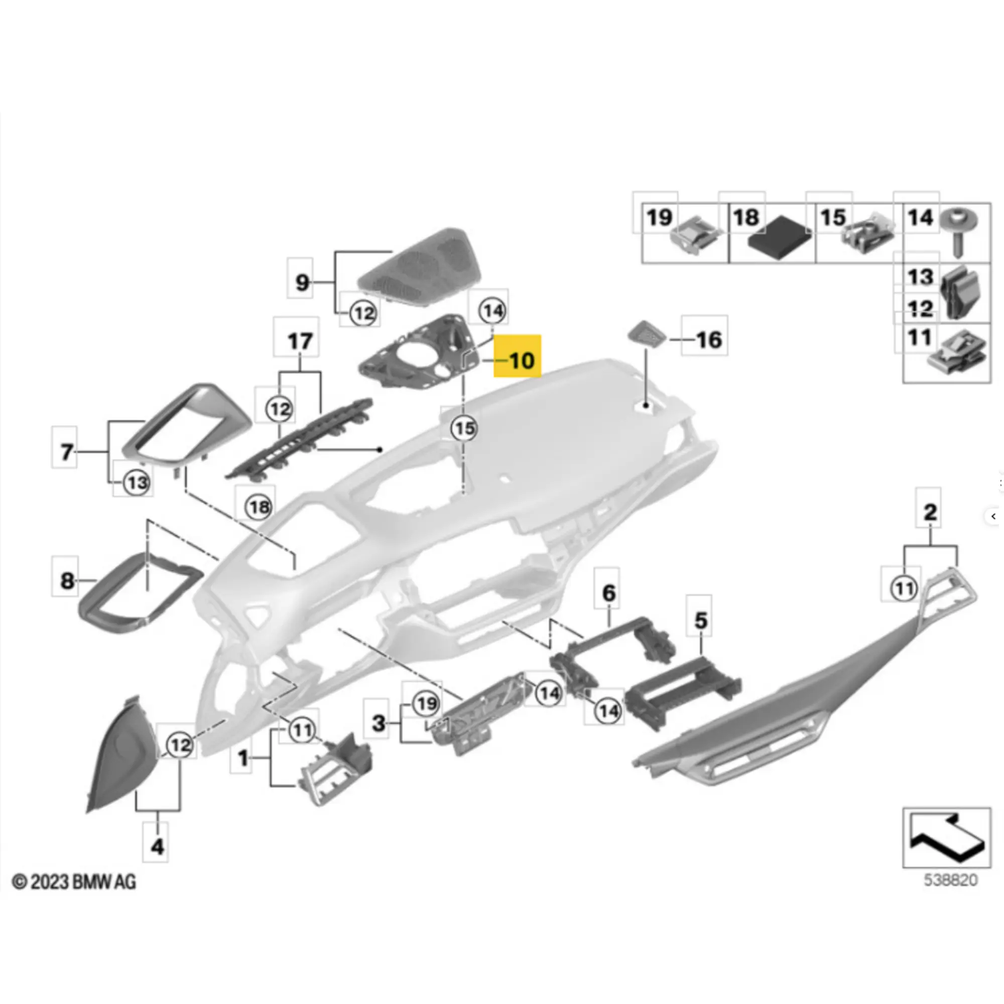 OEM BMW Support centre speaker 51459621891