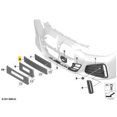 OEM BMW G26 i4 LCI License holder - 51137887384