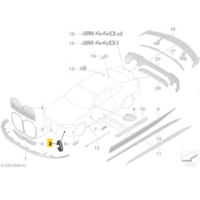 OEM BMW M Performance Grille side trims G22, G23