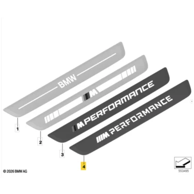 OEM BMW M Performance Carbon door sill trim - 51475B7E665