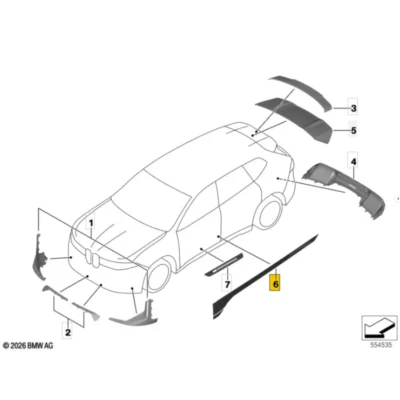 OEM BMW M Performance Side Panel Film iX3 NA5 - 82145B4D9A1