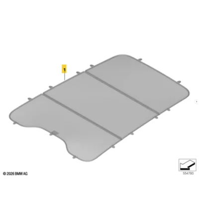 OEM BMW Panoramic Sunroof Shade iX3 NA5 - 51465B72889