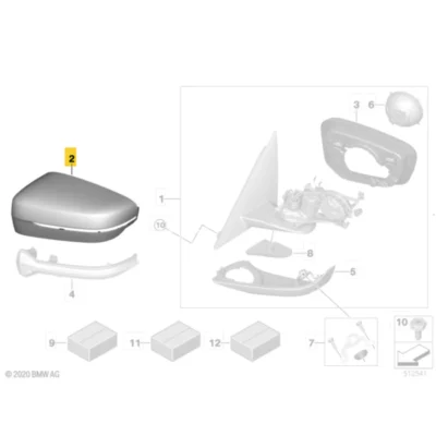 OEM BMW Primed Mirror Caps - G30, G31, G32, G11