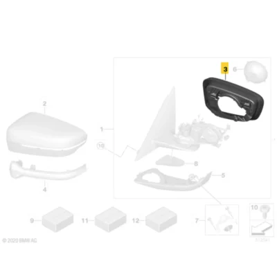 OEM BMW Shadow-Line Mirror Supporting Rings - G30, G31, G11, G12, G32