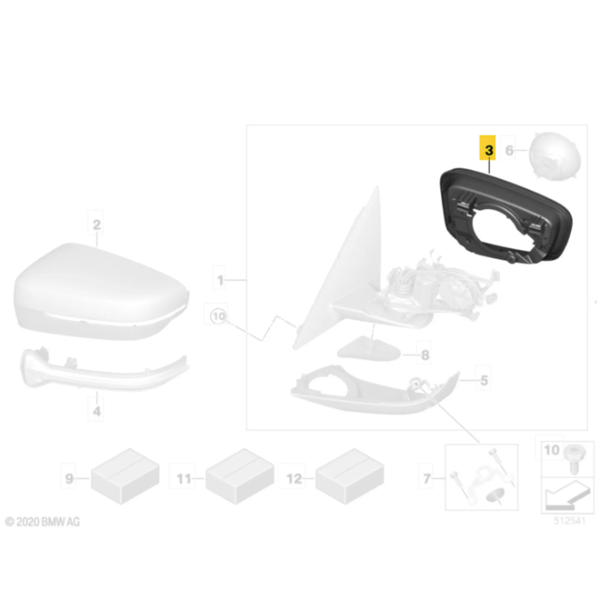 OEM BMW Shadow-Line Mirror Supporting Rings - G30, G31, G11, G12, G32