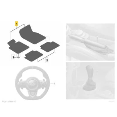 OEM MINI JCW Textile Floor Mats, Front – Countryman F60&U25