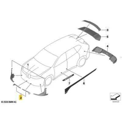 OEM BMW M Performance Black Front Splitter Center - iX3 NA5