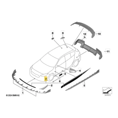 OEM BMW M Performance Frozen Black foil set F70 - 51142465580